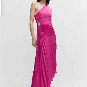 MANGO Asymmetrical pleated dress